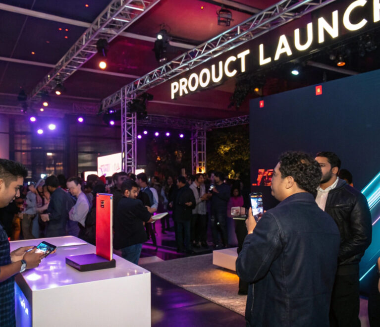 tech-product-launch-event-with-guests-examining-devices